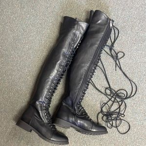 Tall leather boot